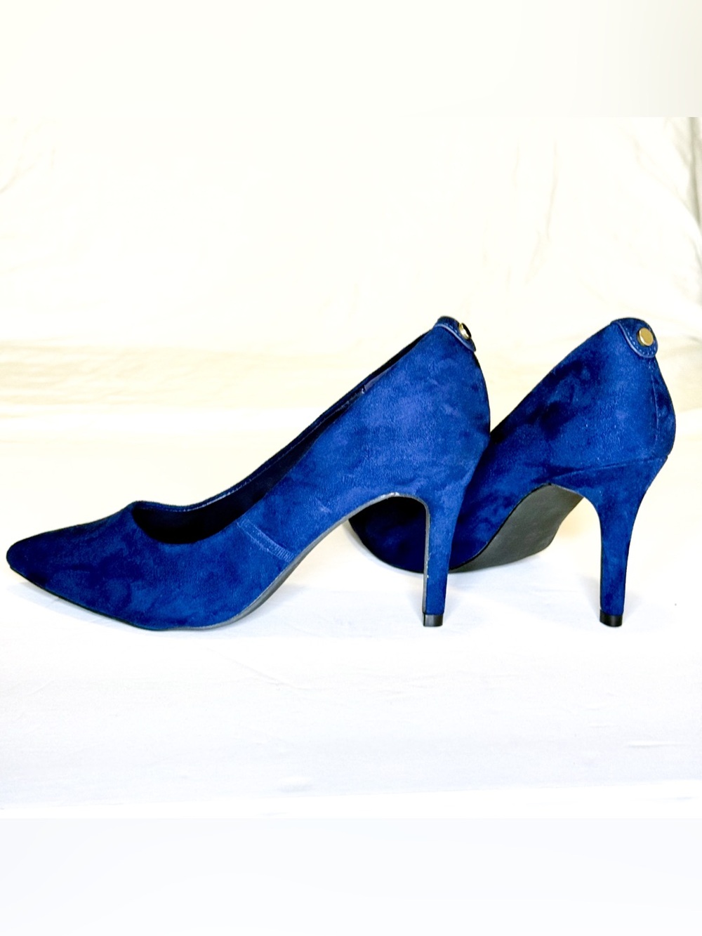 LAICIGO Royal Blue Suede Pointed-Toe Heels